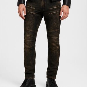 Rock‎ Revival Jeans Mens Tag 38 Actual 39x32 Brown Daviday Moto Biker Acid New
